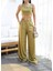 Keten Gi̇peli̇ Crop ve Pantolon Iki̇li̇ Takim 4