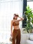 Keten Gi̇peli̇ Crop ve Pantolon Iki̇li̇ Takim 3