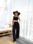 Keten Gi̇peli̇ Crop ve Pantolon Iki̇li̇ Takim 1