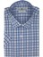 Erkek Mavi Ekose Slim Fit Kısa Kollu Gömlek 1