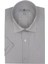 Erkek Beyaz Gri Çizgili Slim Fit Kısa Kollu Gömlek 1