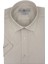 Bej Kareli Slim Fit Kısa Kollu Erkek Gömlek 1
