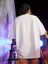 Baskılı Oversize Bisiklet Yaka T-Shirt - Beyaz 2