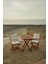 Minderli Balkon Bahçe Mutfak 3lü Bistro Set Katlanır Masa Sandalye 50*50 Krem 1