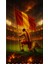 Çocuk ve Bebek Odası Sarı Kırmızı Taraftar Futbol Serisi Fon Perde Tek Kanat (Curtaın) 2