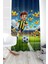 Çocuk ve Bebek Odası Sarı Lacivert Taraftar Futbol Serisi Fon Perde Tek Kanat (Curtain) 1