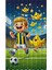 Çocuk ve Bebek Odası Sarı Lacivert Taraftar Futbol Serisi Fon Perde Tek Kanat (Curtain) 2