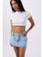 Asimetrik Bel Denim Mini Etek 2