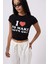 Nakış Detay Baskılı Crop T-Shirt 4