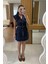 Kolsuz Mini Denim Elbise 3