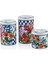 Italy Garden 3'lü Kavanoz Set 16CM 13,8cm 10CM Çiçekli 1