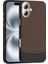 Apple iPhone 16 Kılıf M-Safe Şarj Özellikli Karbon Fiber Görünümlü Gros Kılıf Gold-Siyah 1