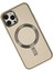 Apple iPhone 12 Pro Max Kılıf Coco Deri Magneticsafe Silikon - Krem Nrmsa 1