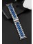 Paslanmaz Çelik Üç Bakla Metal Kordon, Apple Watch Series SE/11/10/9/8/7/6/5/4/3 ile Uyumlu, 42MM/41MM/40MM/38MM, Gümüş&mavi 2