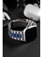 Paslanmaz Çelik Üç Bakla Metal Kordon, Apple Watch Series SE/11/10/9/8/7/6/5/4/3 ile Uyumlu, 42MM/41MM/40MM/38MM, Gümüş&mavi 3