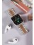 Jubilee Paslanmaz Çelik Metal Kordon, Apple Watch Series Se/10/9/8/7/6/5/4/3 ile Uyumlu, 46MM/45MM/44MM/42MM, Gümüş&rose Gold 2