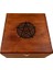El Yapımı Ahşap Kutu Pentagram Motifl 20X20CM Genişlik 12CM Yükseklik 2