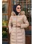 Suni Kürklü Kapüşonlu Anorak Mont KA-A24-27303 Bej 3