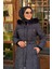 Fermuar Detaylı Kapitoneli Anorak Mont KA-A24-27309 Koyu Lacivert 3