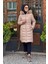 Suni Kürklü Kapüşonlu Anorak Mont KA-A24-27303 Bej 1