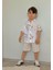 Yaprak Baskılı Keten Şort-Gömlek Yazlık Erkek Çocuk Takım 3