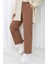 Beli Lastikli Kot Pantolon 9633-10 Koyu Kahverengi 3