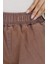 Beli Lastikli Kot Pantolon 9633-10 Koyu Kahverengi 4