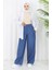 Tensel Kumaş Beli Lastikli Kot Pantolon 5827-02 Mavi 1