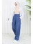 Tensel Kumaş Beli Lastikli Kot Pantolon 5827-02 Mavi 2