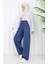 Tensel Kumaş Beli Lastikli Kot Pantolon 5827-03 Lacivert 2