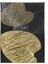 Altın Gold Yapraklar Siyah Gri Renkler Modern Tablo Çerçeveli P-003693 1