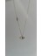 Zirkon Taşlı Mavi Detaylı Çelik Gold Göz Kolye 45CM 2