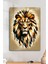 Metal Baskı - Dekoratif Aslan Lion Sarı Kırmızı Tablo 1