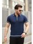 Erkek Fermuarlı Yakalı Kısa Kollu T-Shirt 1