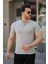 Erkek Hakim Yaka Dokuma Pamuklu Kumaş Kısa Kollu T-Shirt 1