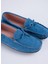 Deri Mavi Kadın Loafer D-Raron 5