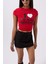 Nakış Detay Baskılı Crop T-Shirt 3