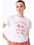 Bisiklet Yaka Baskılı Beyaz Kadın T-Shirt F5SL-TST0445 2