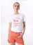 Bisiklet Yaka Baskılı Beyaz Kadın T-Shirt F5SL-TST0445 4