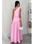 Tek Omuzlu Pile Detay Maxi Elbise 2895 4