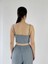 Tasarım Önden Fermuarlı Büstiyer Kadın Kül Mavi 3