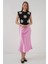 930 Kısa Kol Desenli Crop Bluz - Siyah 2