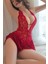 Kırmızı Güpürlü Sırt Dekolteli Feminen Gecelik Tek Parça 1