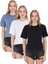Kadın Yuvarlak Yaka Regular Fit Normal Kesim T-Shirt Tişört 3'lü Set 1