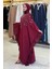 Fırfırlı Taş Detaylı Elbise 3936 Bordo 3