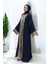 Arapça Harf Baskılı Abaya 70014 Lacivert 3