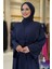 Çıt Çıt Düğmeli Bel Kuşaklı Abaya 70017 Lacivert 4