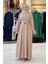 Çıt Çıt Düğmeli Bel Kuşaklı Abaya 70017 Taş 1