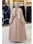 Çıt Çıt Düğmeli Bel Kuşaklı Abaya 70017 Taş 2