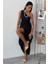 Tek Omuzlu Pile Detay Maxi Elbise 2895 2